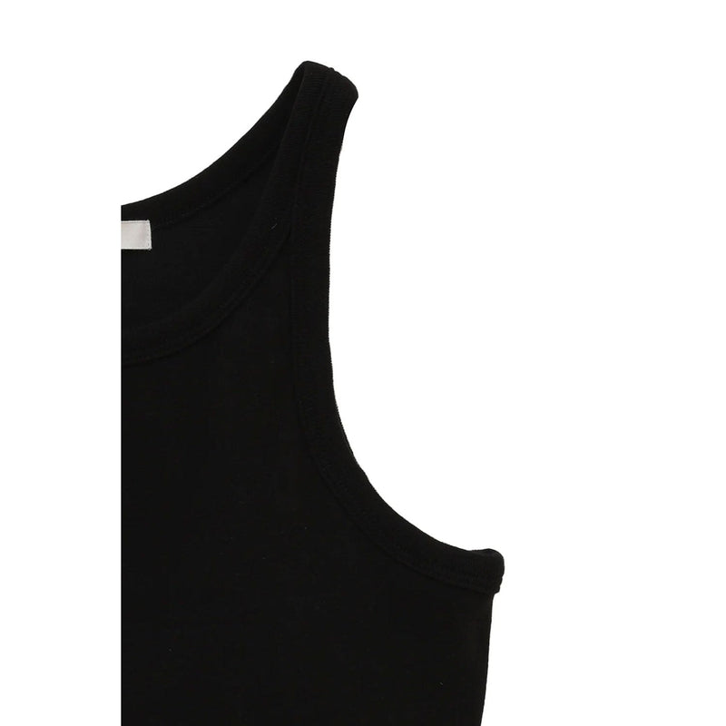LOGO SLIM TANK TOPS-BLACK-