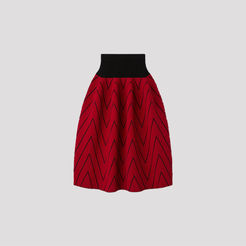 POTTERY HERRINGBONE SKIRT-BLACK