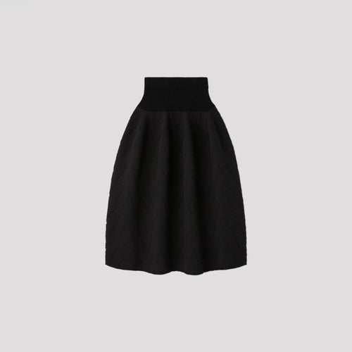 POTTERY HERRINGBONE SKIRT-MAROON RED MULT-