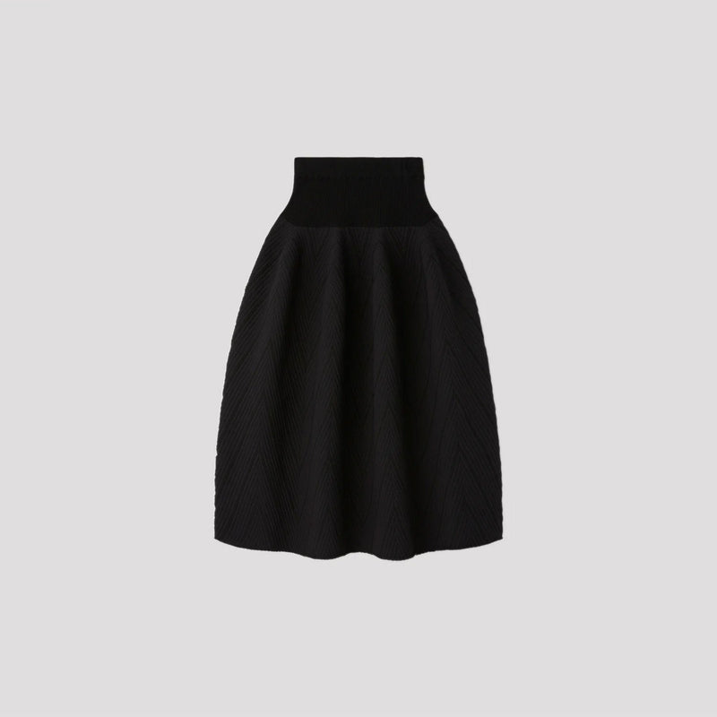 POTTERY HERRINGBONE SKIRT-MAROON RED MULT-