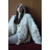 BI COLOR SHAGGY KNIT CARDIGAN-IVORY-