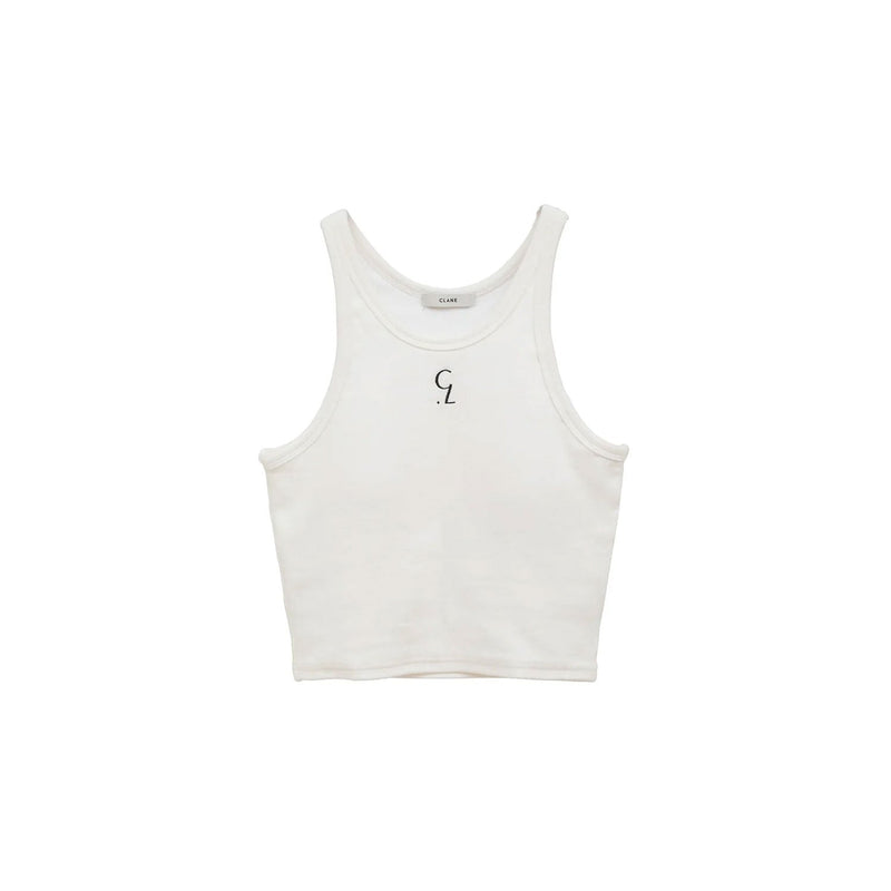 LOGO SLIM TANK TOPS-BLACK-