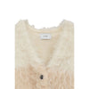 BI COLOR SHAGGY KNIT CARDIGAN-IVORY-