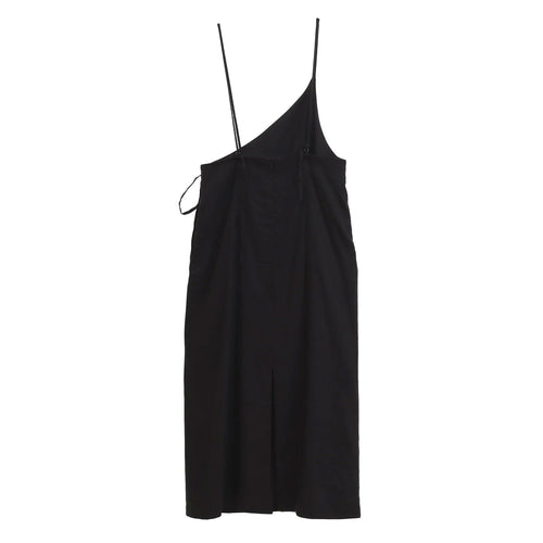 DRAPE WRAP CAMI SKIRT-BLACK-