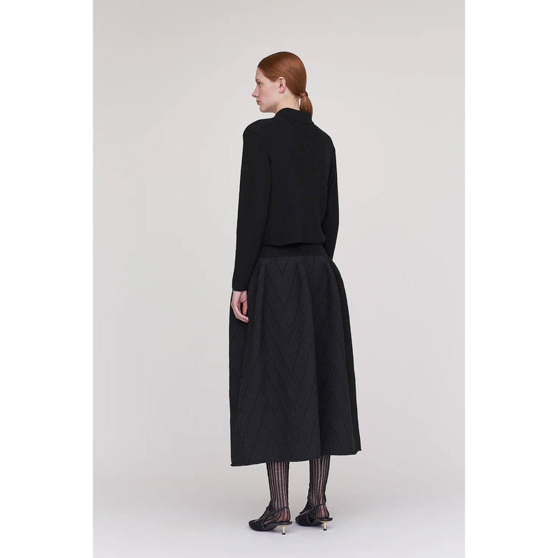 POTTERY HERRINGBONE SKIRT-BLACK