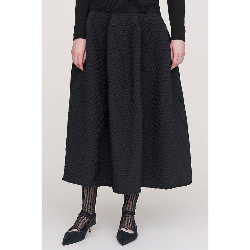 POTTERY HERRINGBONE SKIRT-MAROON RED MULT-