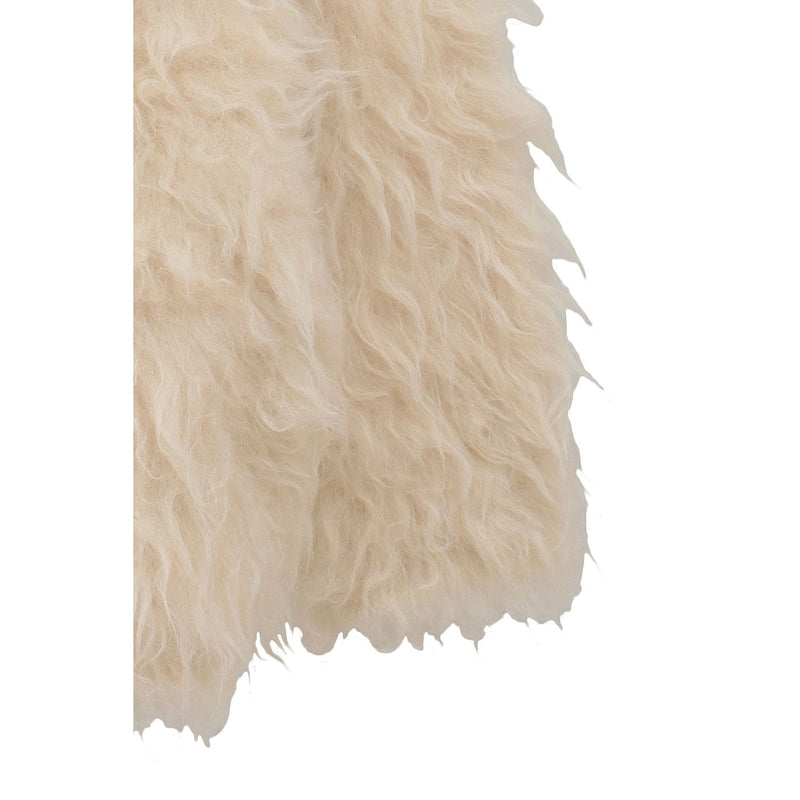 BI COLOR SHAGGY KNIT CARDIGAN-IVORY-
