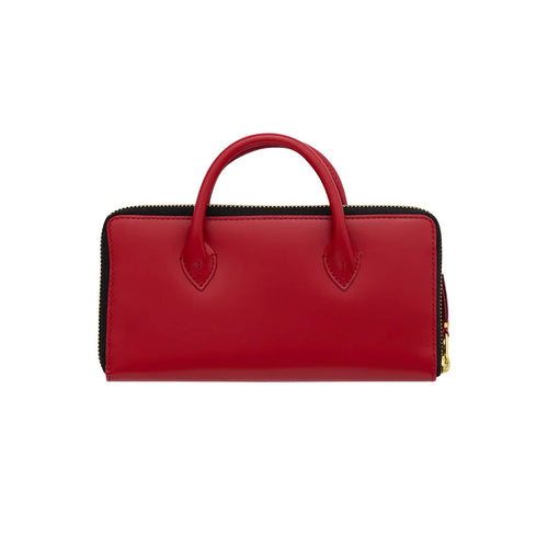 Long Zip Around Wallet With Handle -RED-