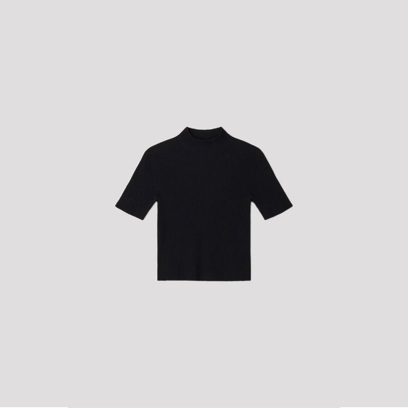 PORTRAIT SHORT SLEEVE TOP-BLACK-
