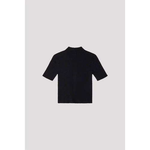 PORTRAIT SHORT SLEEVE TOP-BLACK-