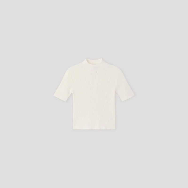 PORTRAIT SHORT SLEEVE TOP-WHITE-
