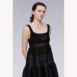 TC CASCADES SLEEVELESS MINI DRESS -BLACK/NAVY-