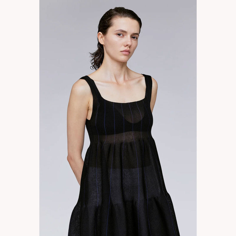 TC CASCADES SLEEVELESS MINI DRESS -BLACK/NAVY-