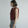 W FACE FRINGE KNIT VEST