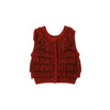 W FACE FRINGE KNIT VEST