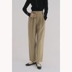 WIDE BELT TUCK PANTS