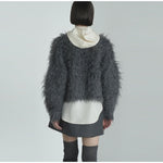 SHAGGY SHORT KNIT CARDIGAN