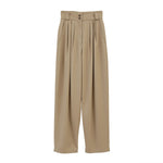 WIDE BELT TUCK PANTS