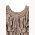 W FACE FRINGE KNIT VEST