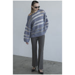 SHEER BORDER MOHAIR KNIT