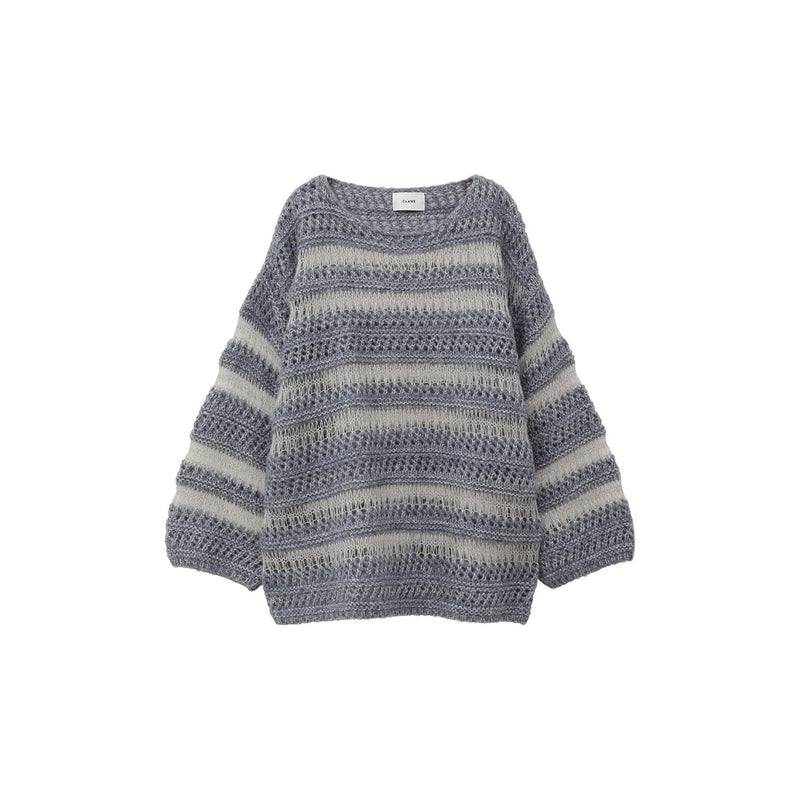 SHEER BORDER MOHAIR KNIT