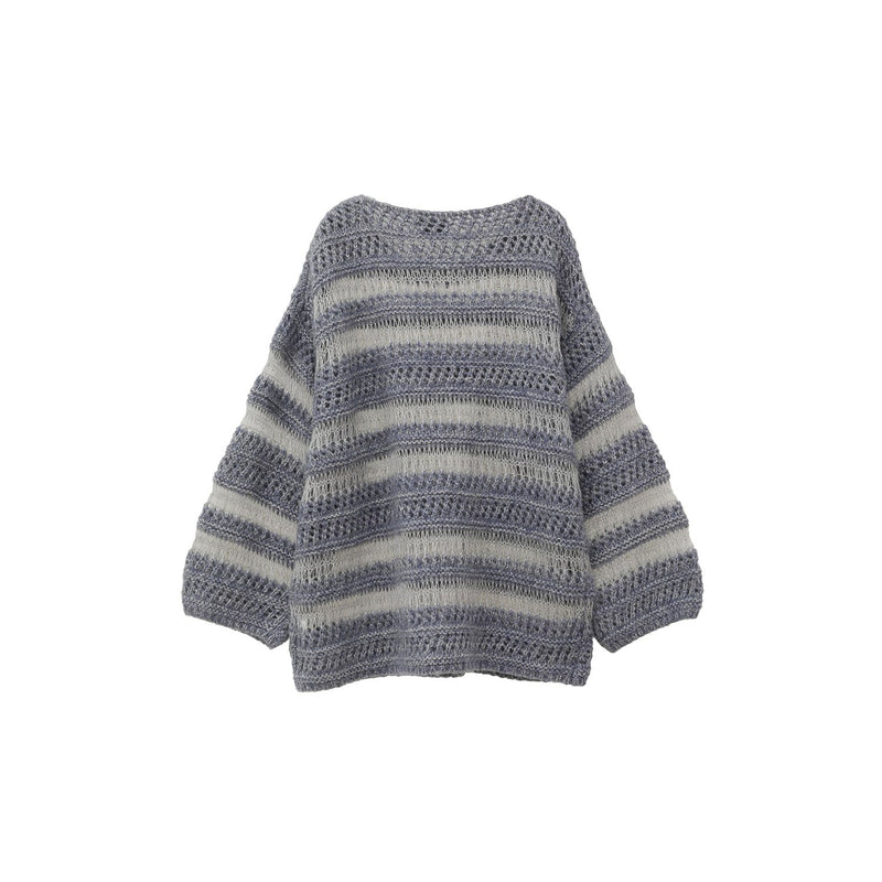 SHEER BORDER MOHAIR KNIT