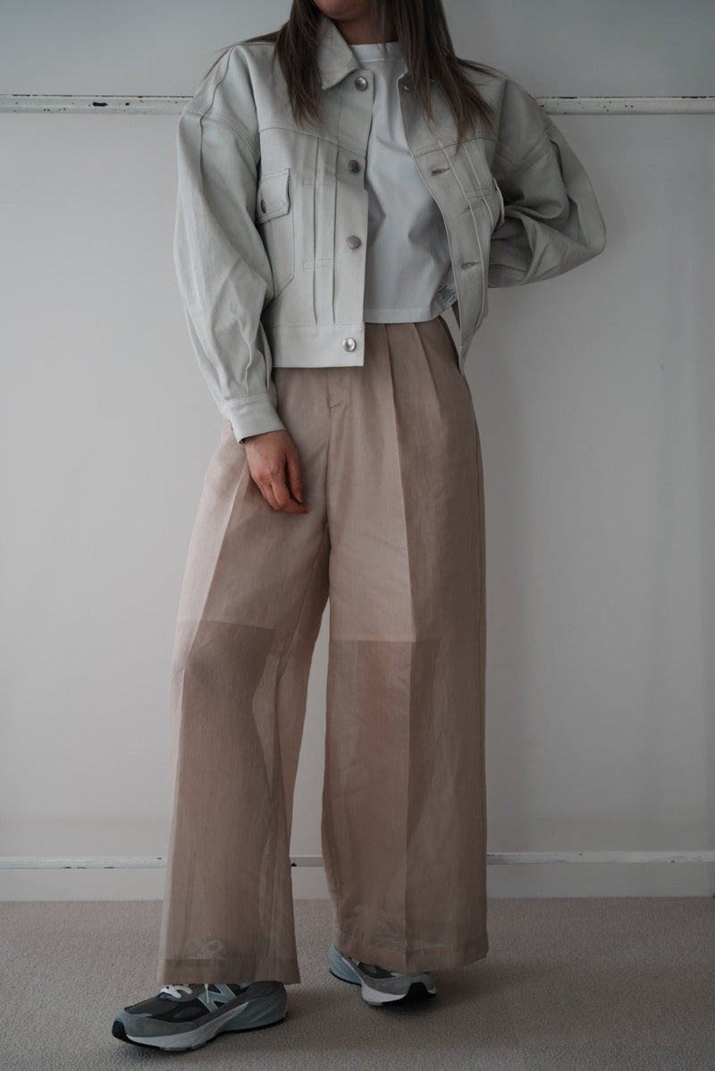 BALLOON SLEEVE WHITE DENIM JACKET/TYPE2