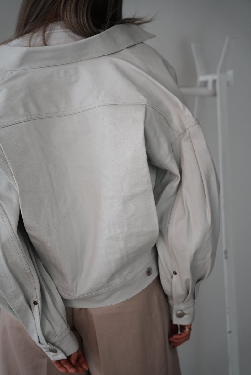 BALLOON SLEEVE WHITE DENIM JACKET/TYPE2