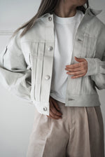 BALLOON SLEEVE WHITE DENIM JACKET/TYPE2