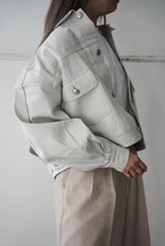 BALLOON SLEEVE WHITE DENIM JACKET/TYPE2