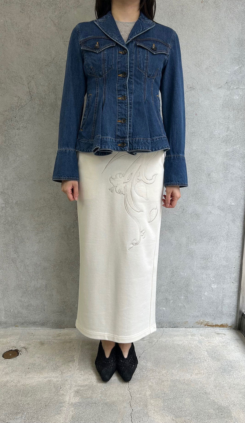 ORGANIC COTTON TAIL ORED DENIM JACKET -BLUE- – THEMARKET
