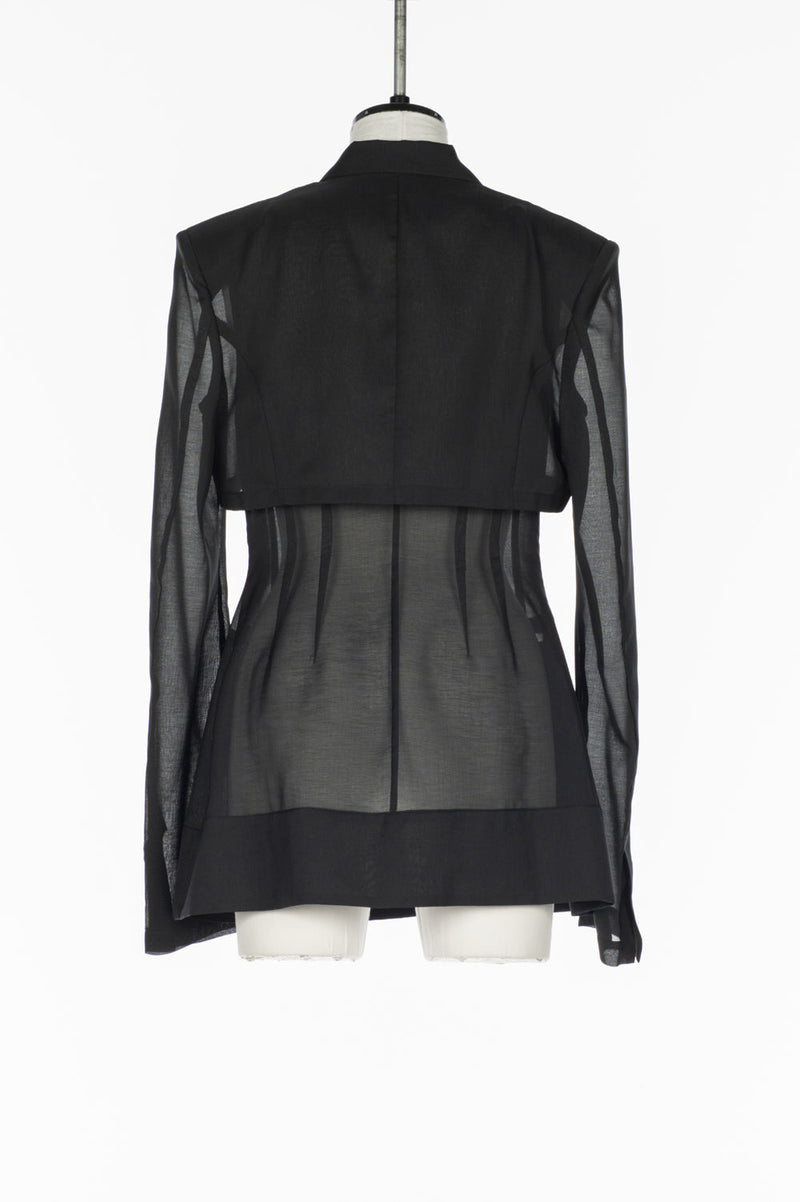 3-WAY SHEER TAILORED JACKET -BLACK- – THEMARKET
