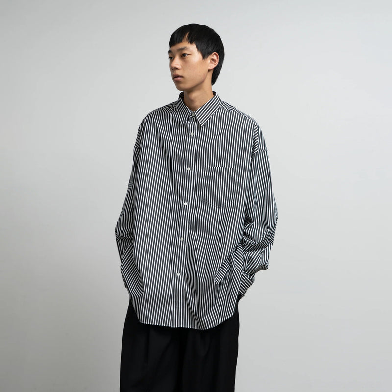 HIGH COUNT REGULAR COLLAR ROUND CUT OVERSIZED SHIRT