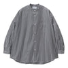 HIGH COUNT BAND COLLAR ROUND CUT OVERSIZED SHIRT