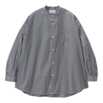 HIGH COUNT BAND COLLAR ROUND CUT OVERSIZED SHIRT