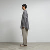 HIGH COUNT BAND COLLAR ROUND CUT OVERSIZED SHIRT