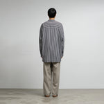 HIGH COUNT BAND COLLAR ROUND CUT OVERSIZED SHIRT