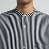 HIGH COUNT BAND COLLAR ROUND CUT OVERSIZED SHIRT