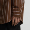 SIDOGRAS STRIPE L/S OVERSIZED BAND COLLAR SHIRT
