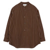 SIDOGRAS STRIPE L/S OVERSIZED BAND COLLAR SHIRT