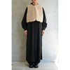 FAUX SHEARLING CROPPED VEST-BLACK-