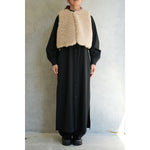 FAUX SHEARLING CROPPED VEST-BLACK-