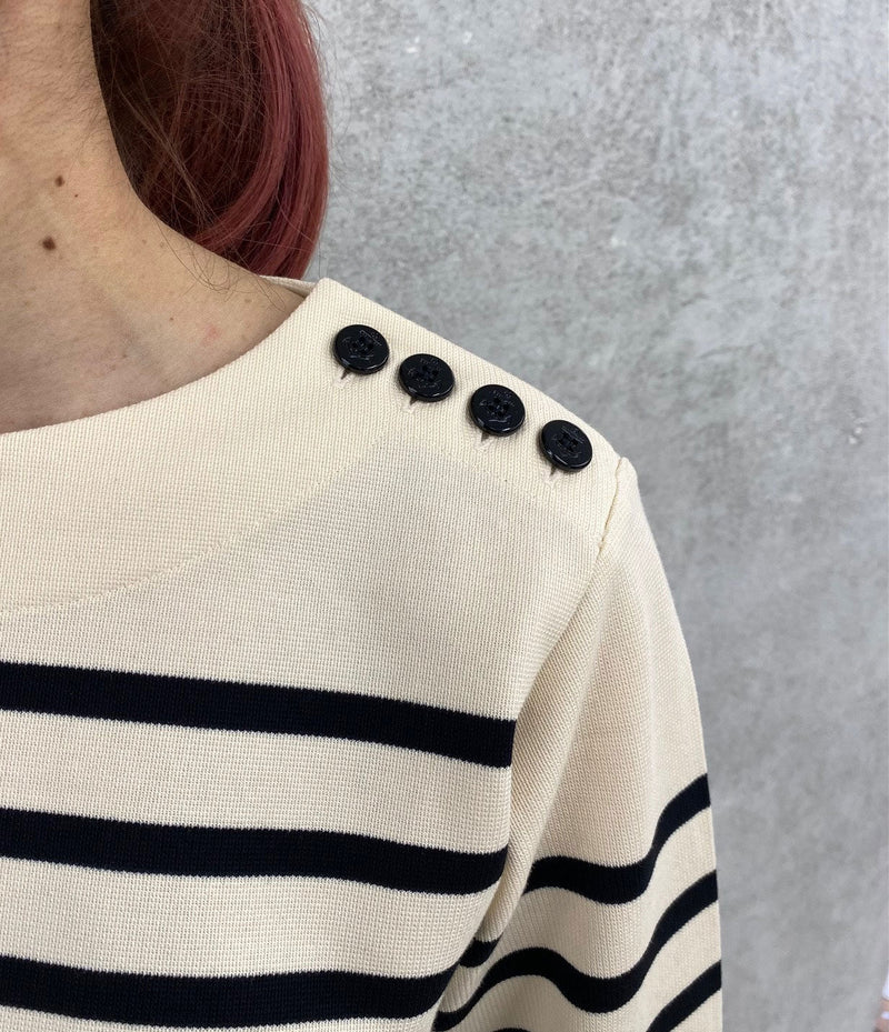 CROPPED BASQUE SHIRT-BLACK×BEIGE- – THEMARKET