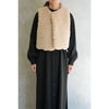 FAUX SHEARLING CROPPED VEST-BLACK-