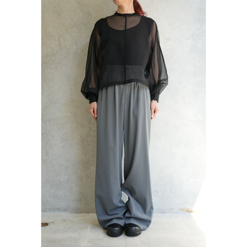 SHEER BLOUSE-BLACK-