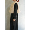 FAUX SHEARLING CROPPED VEST-BLACK-