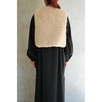FAUX SHEARLING CROPPED VEST-CREAM-