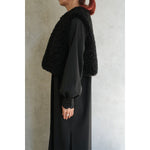 FAUX SHEARLING CROPPED VEST-BLACK-