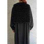 FAUX SHEARLING CROPPED VEST-BLACK-