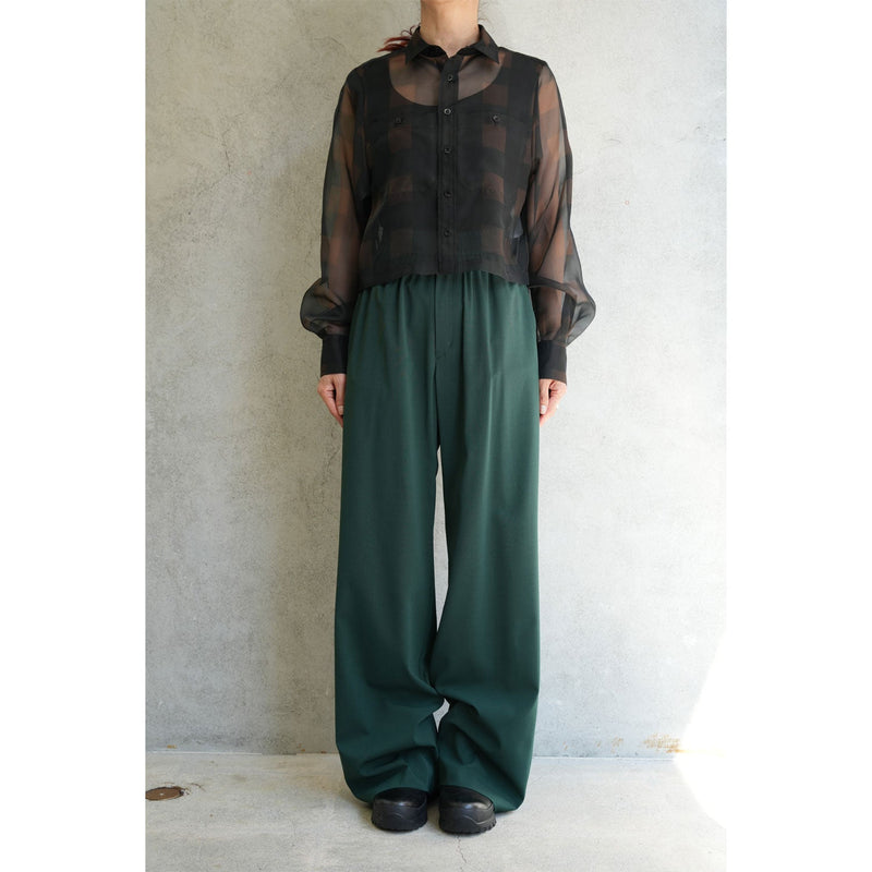 SHEER PLAID SHIRT-C/BROWN-